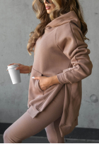 Bluza z kieszenią i kapturem Siempre mokka