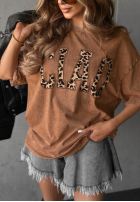 T-shirt z nadrukiem Ciao Panther camelowy