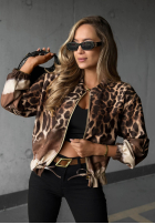 Bluza bomberka w panterkę Wild Charm beżowa