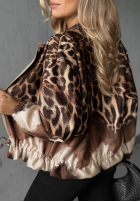 Bluza bomberka w panterkę Wild Charm beżowa