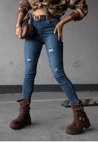 Spodnie jeansowe skinny z przetarciami Just A Little niebieskie