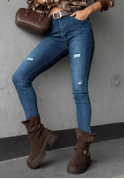 Spodnie jeansowe skinny z przetarciami Just A Little niebieskie