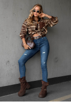 Spodnie jeansowe skinny z przetarciami Just A Little niebieskie