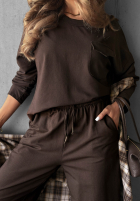 Bluzka longsleeve z kieszenią Soft Mood burgundowa