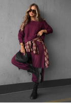 Bluzka longsleeve z kieszenią Soft Mood burgundowa