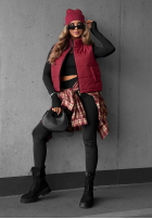 Pikowana kamizelka Autumn Touch burgundowa