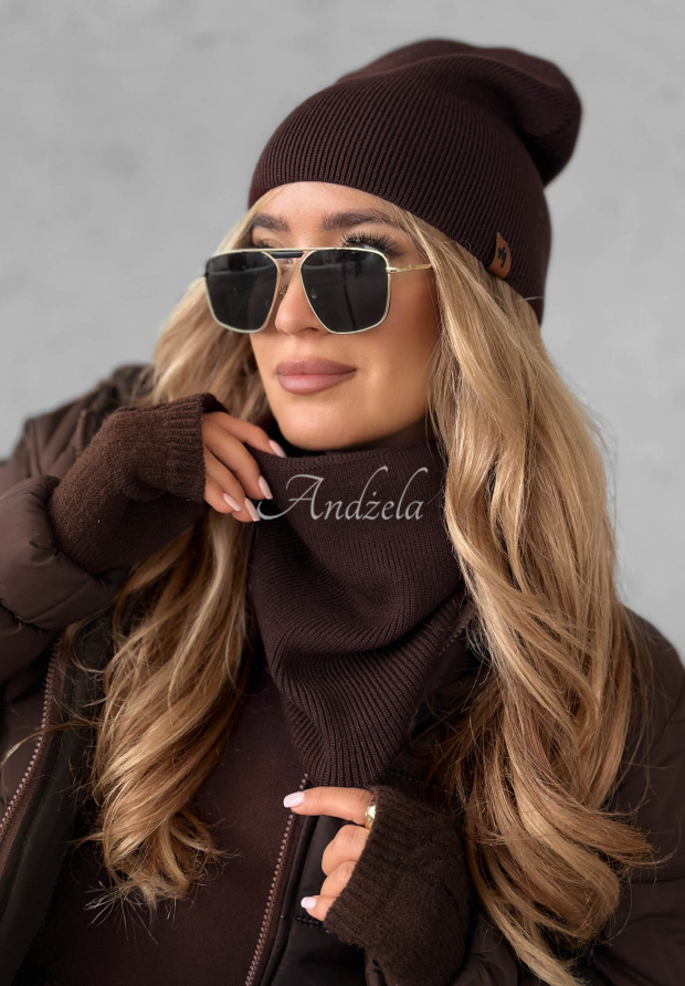 "Enjoying Autumn" Scarf with Chocolate-Brown Viscose II