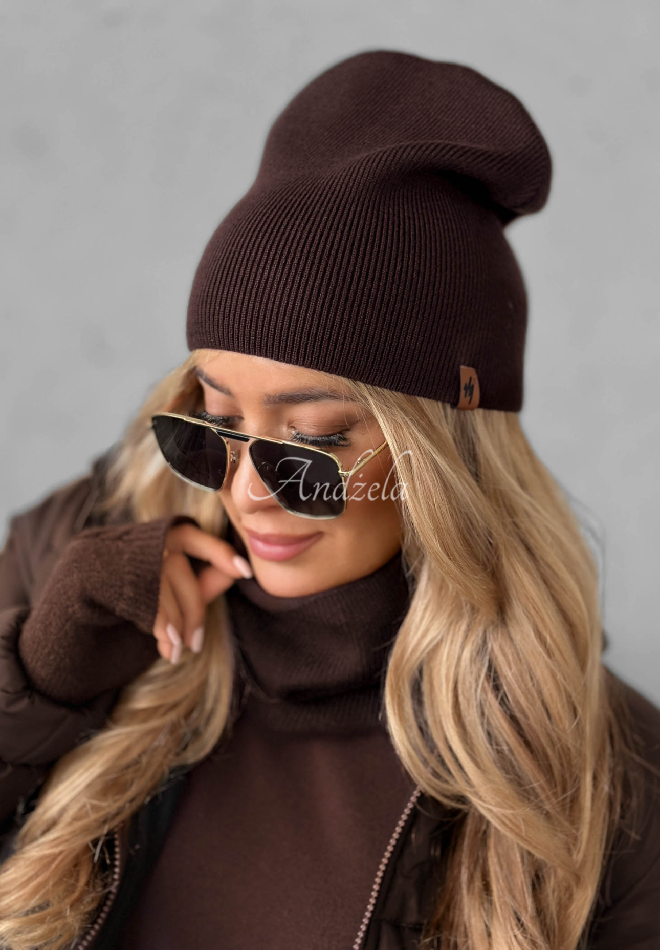 "Enjoying Autumn" Beanie with Chocolate-Colored Viscose II