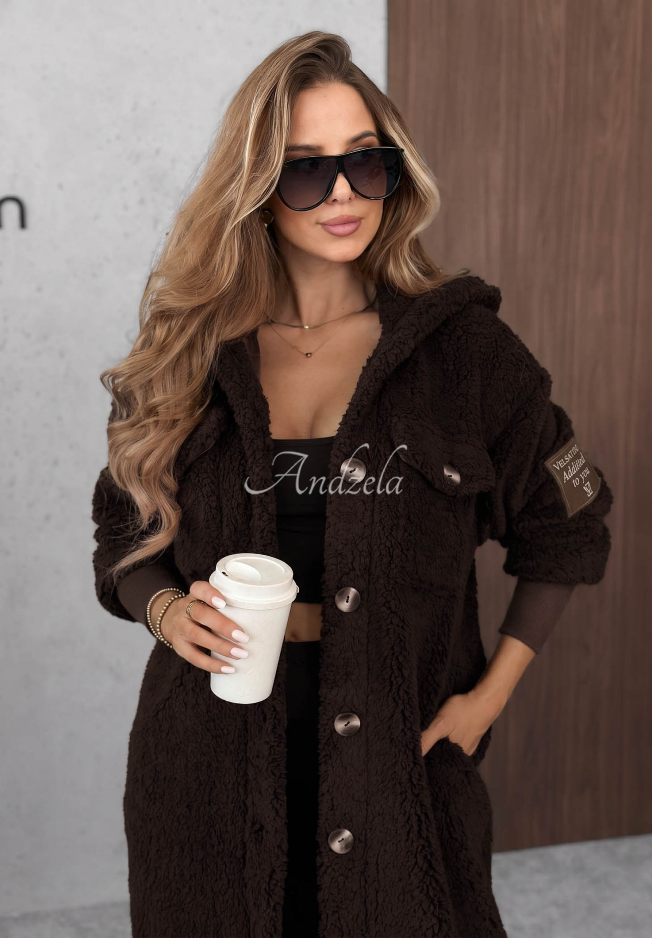 Long sheepskin coat Just Enough chocolate