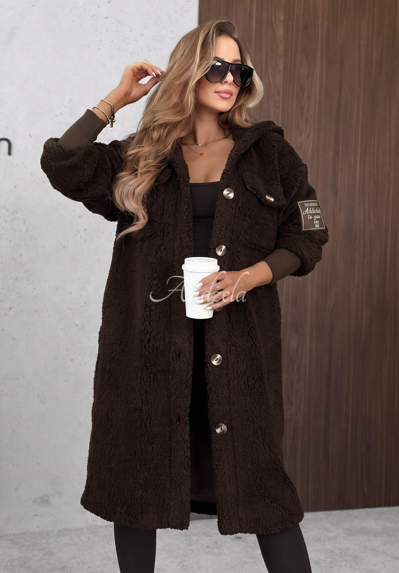 Long sheepskin coat Just Enough chocolate