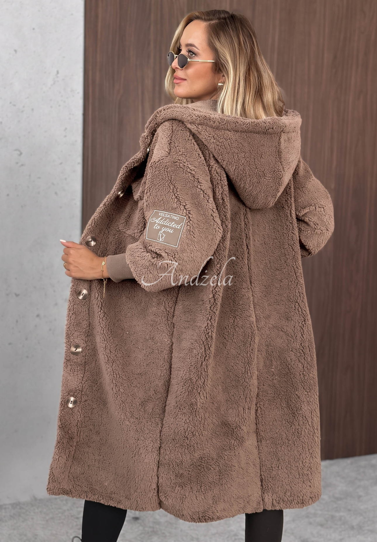 Long sheepskin coat Just Enough dark beige