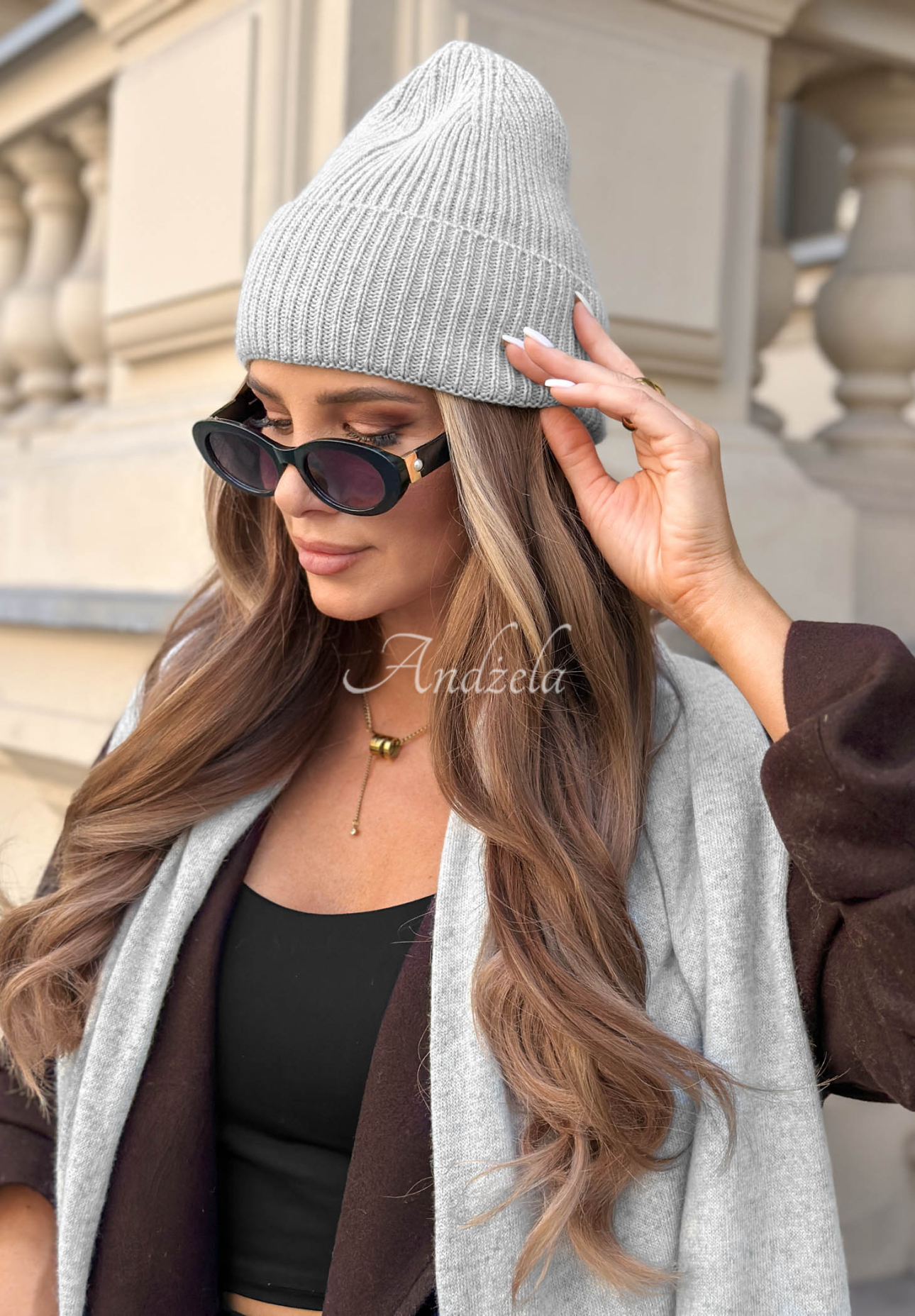Arctic Romance Gray Wool and Cashmere Hat and Scarf Set
