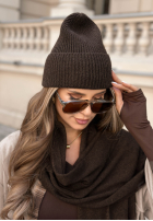 Komplet czapka i szalik z kaszmirem Arctic Romance mokka