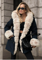 Kurtka parka z futerkiem Stay Warm granatowa