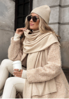 Komplet czapka i szalik z kaszmirem Arctic Romance mokka