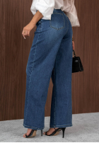 Spodnie jeansowe wide leg Second Thoughts niebieskie