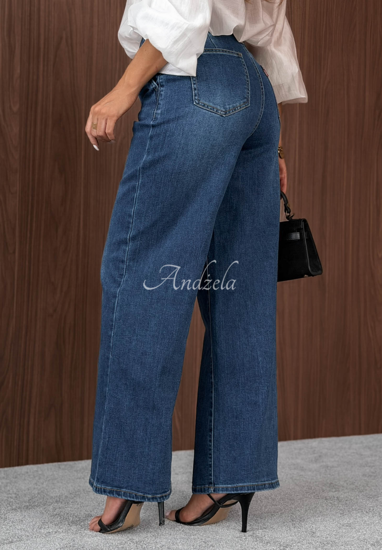 Spodnie jeansowe wide leg Second Thoughts niebieskie
