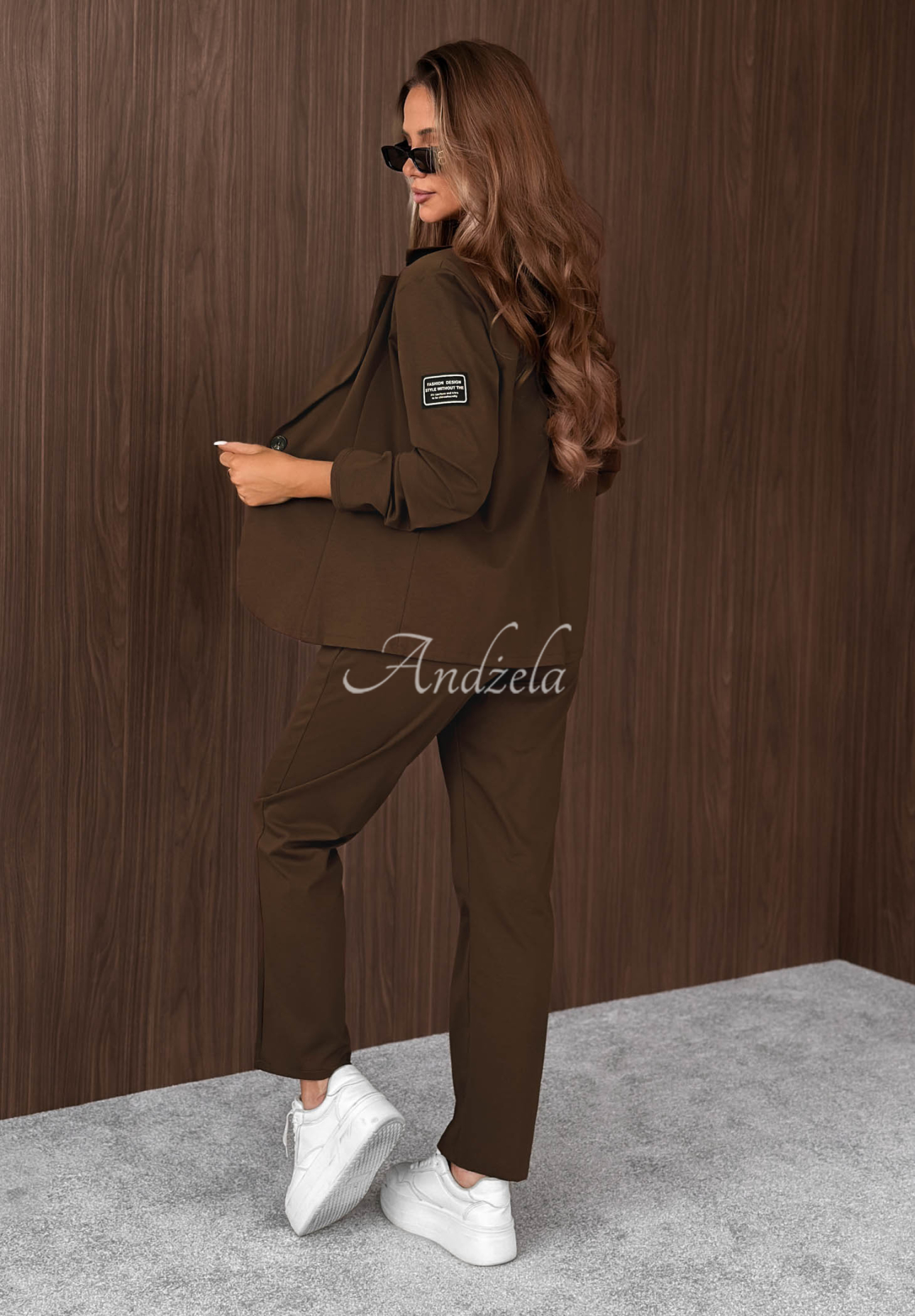 Gentle Reset Women's Viscose Suit—Jacket and Pants in Chocolate Brown