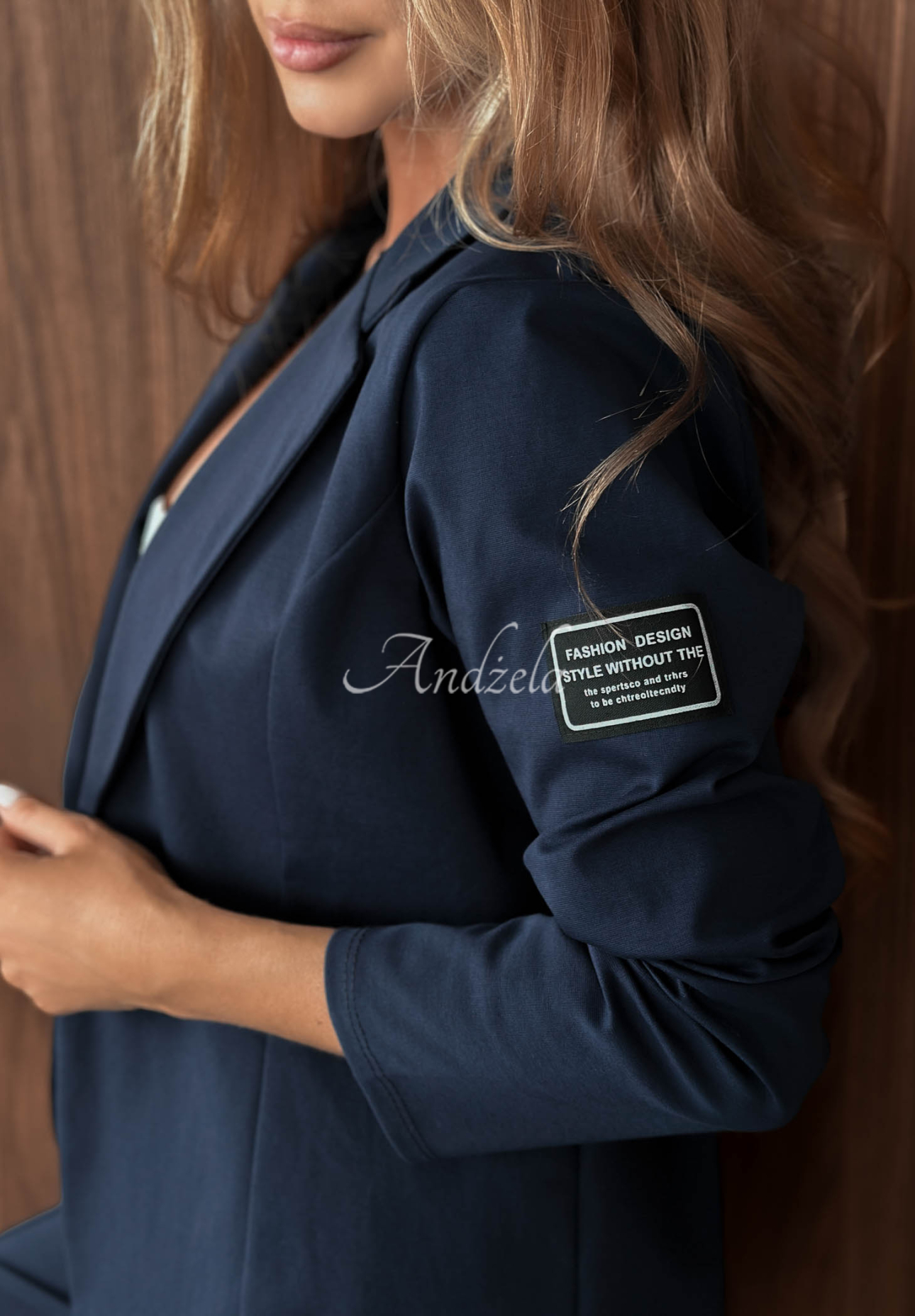 Gentle Reset Navy Blue Viscose Women's Suit (Jacket and Pants)