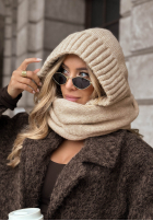 Komin balaclava z wiązaniem Frosty Charm ecru