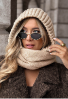 Komin balaclava z wiązaniem Frosty Charm ecru