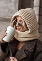 Komin balaclava z wiązaniem Frosty Charm ecru