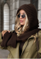 Komin balaclava z wiązaniem Frosty Charm ecru