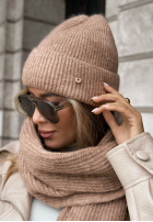 Czapka z wełną merino Snowfall Charm czarna