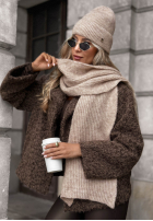 Czapka z wełną merino Snowfall Charm czarna