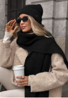 Czapka z wełną merino Snowfall Charm czarna