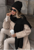 Czapka z wełną merino Snowfall Charm czarna