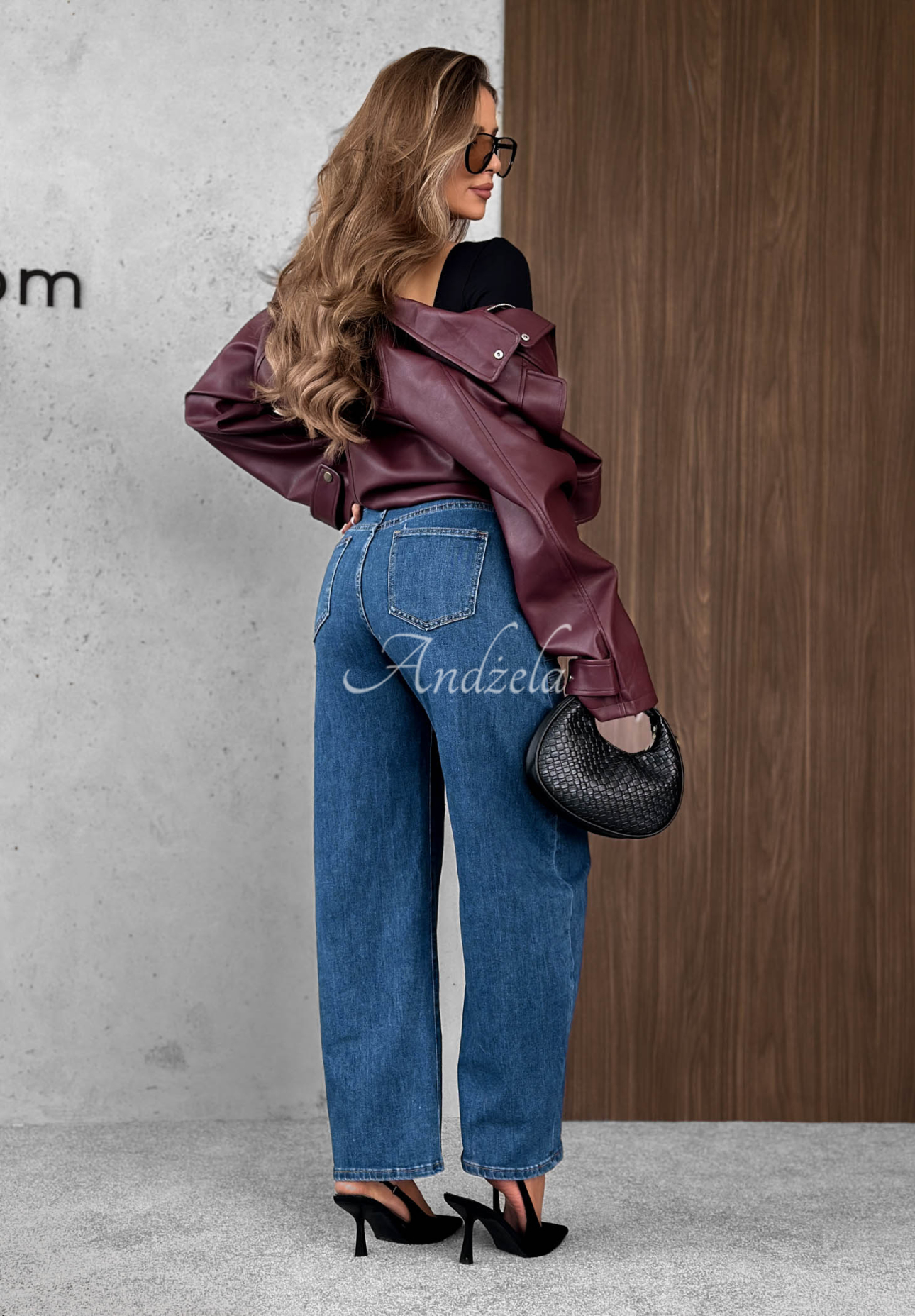 Spodnie jeansowe balloon z ozdobnymi guzikami Autumn Femme niebieskie