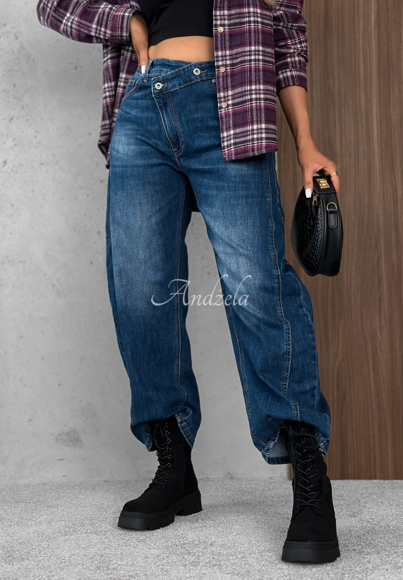 Urban Edit Dark Blue Banana Jeans