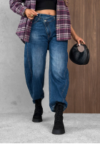 Spodnie jeansowe banana Urban Edit ciemnoniebieskie