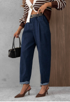 Spodnie jeansowe mom fit Modern Shape ciemnoniebieskie