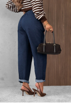 Spodnie jeansowe mom fit Modern Shape ciemnoniebieskie
