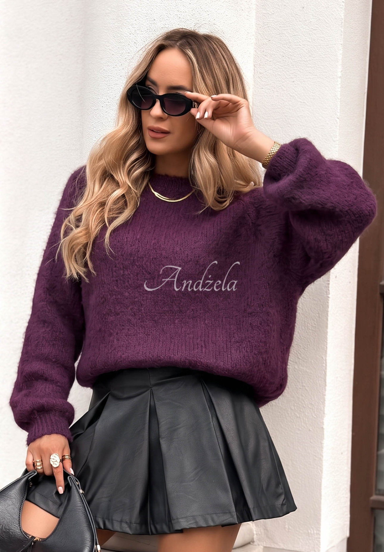 Moherowy sweter Cloud Darling jagodowy