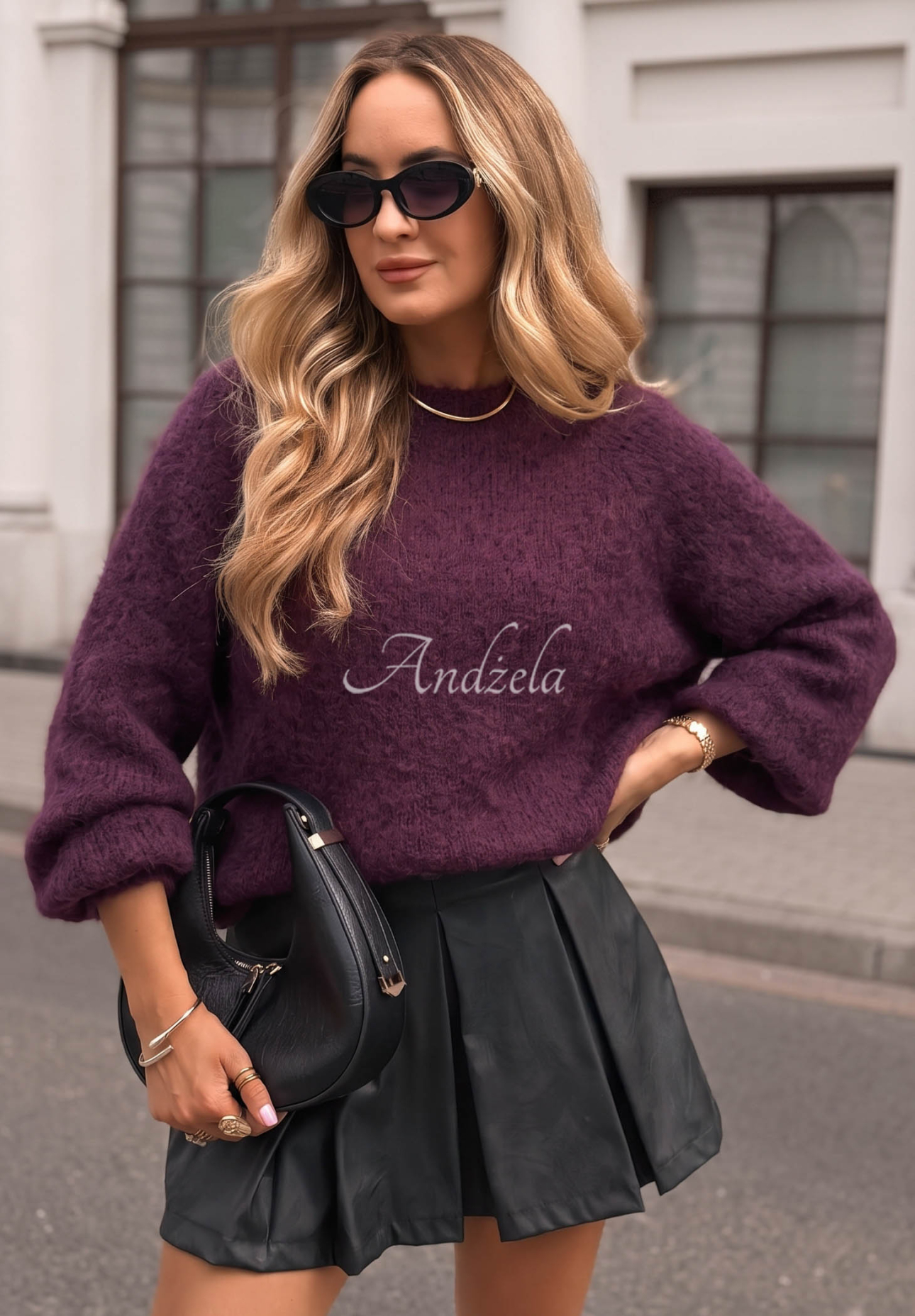 Cloud Darling Berry-Colored Cashmere Sweater