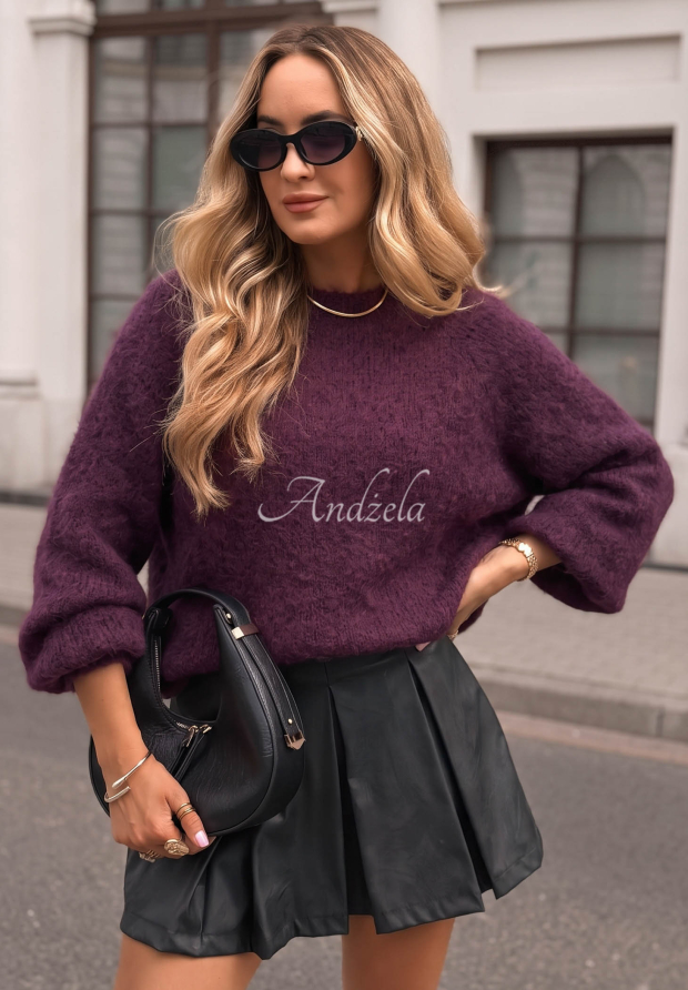 Cloud Darling Berry-Colored Cashmere Sweater