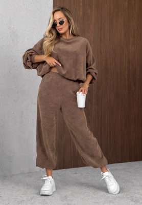 Sunday Dream mocha cotton corduroy tracksuit set