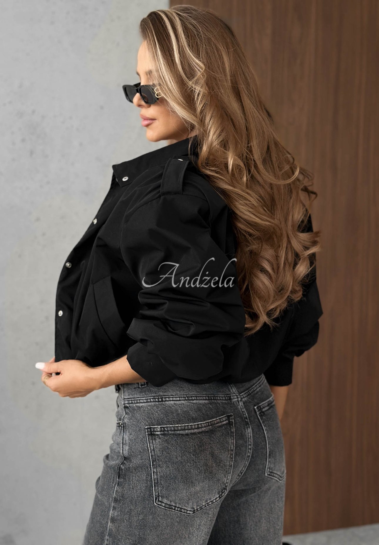 Want More Short Black Bomber Jacket with a Stand-Up Collar