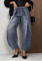 Spodnie jeansowe mom fit Hazy Silence niebieskie