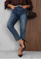 Spodnie jeansowe z paskiem Something Simple niebieskie