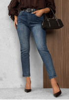 Spodnie jeansowe z paskiem Something Simple niebieskie