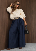 Ozdobnie pleciony sweter Chic Darling beżowy