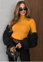 Bluzka longsleeve z półgolfem Femme Desire czekoladowa