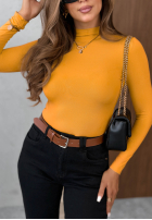 Bluzka longsleeve z półgolfem Femme Desire czekoladowa