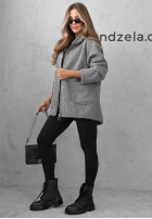 Kurtka kożuszek z kapturem i kieszeniami Warm Comfort szara