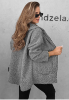 Kurtka kożuszek z kapturem i kieszeniami Warm Comfort szara