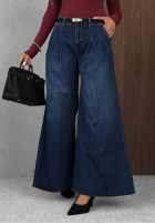 Spodnie jeansowe wide leg Quiet Tones ciemnoniebieskie